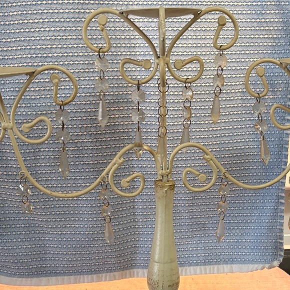 Elegant Cream Candelabra with Crystal Accents - Picture 5 of 8